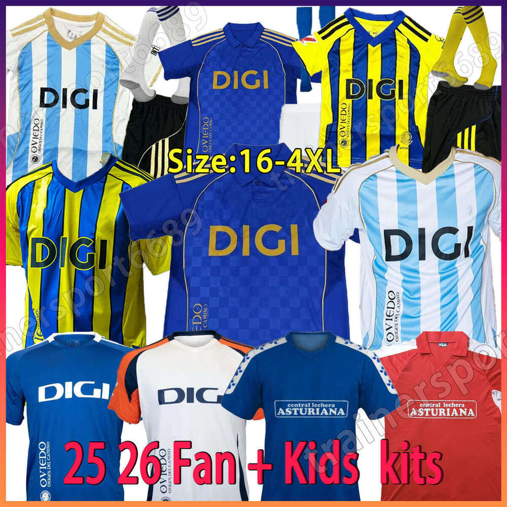Oviedo 4XL 24 25 26 Real Oviedo Soccer Jerseys S. CAZORLA JIMMY BORJA maillots de foot ALEMAO SEOANE 1926 1990 1991 1992 Retro 2025 26 Football Shirts Men kids