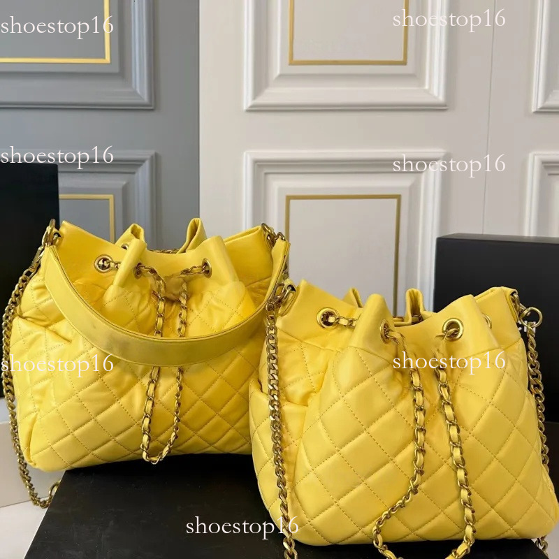 10A High quality Blue Denim channeilbages Luxury Designer Hobo Bucket Bag for Women Adjustable Drawstring Chain Strap Crossbody Purse with Two Side Pockets52563ll