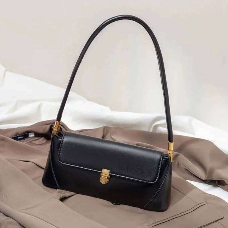 Fashion Solid Color Underarm PU Leather Shoulder Bags for Women Design Small Handbag Female Subaxillary Clutches