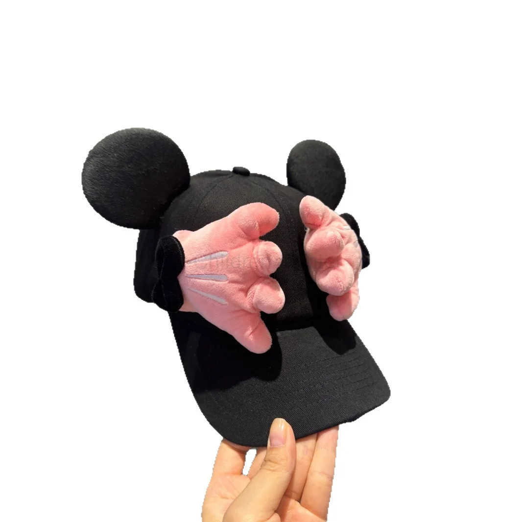 Disney summer cute fun cartoon Mickey palm baseball cap showing face and casual travel sun protection baseball cap H250926