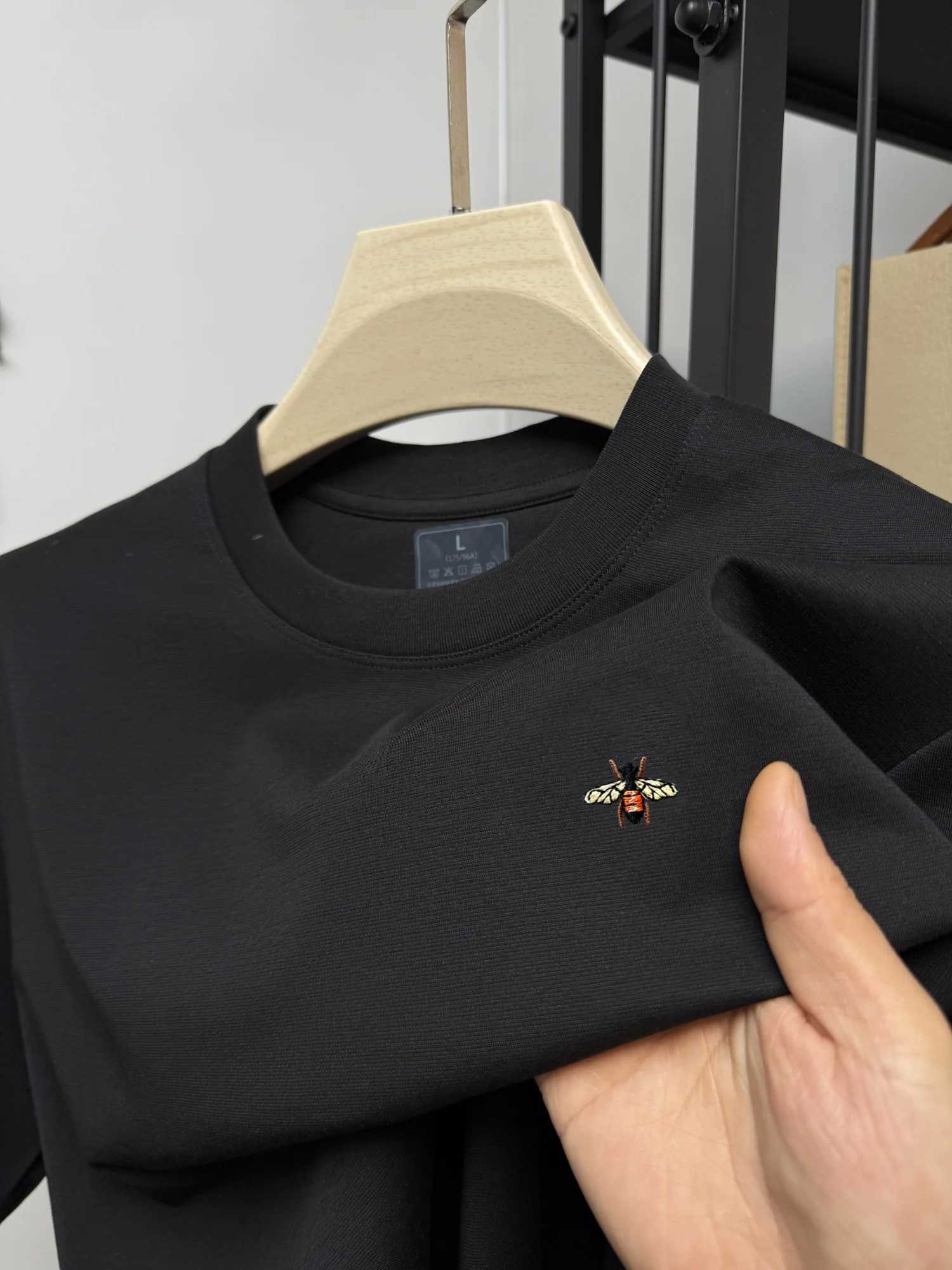 New highend brand cotton mens round neck short sLeeve Tshirt summer fashion embroidery boutique Korean style top L250926