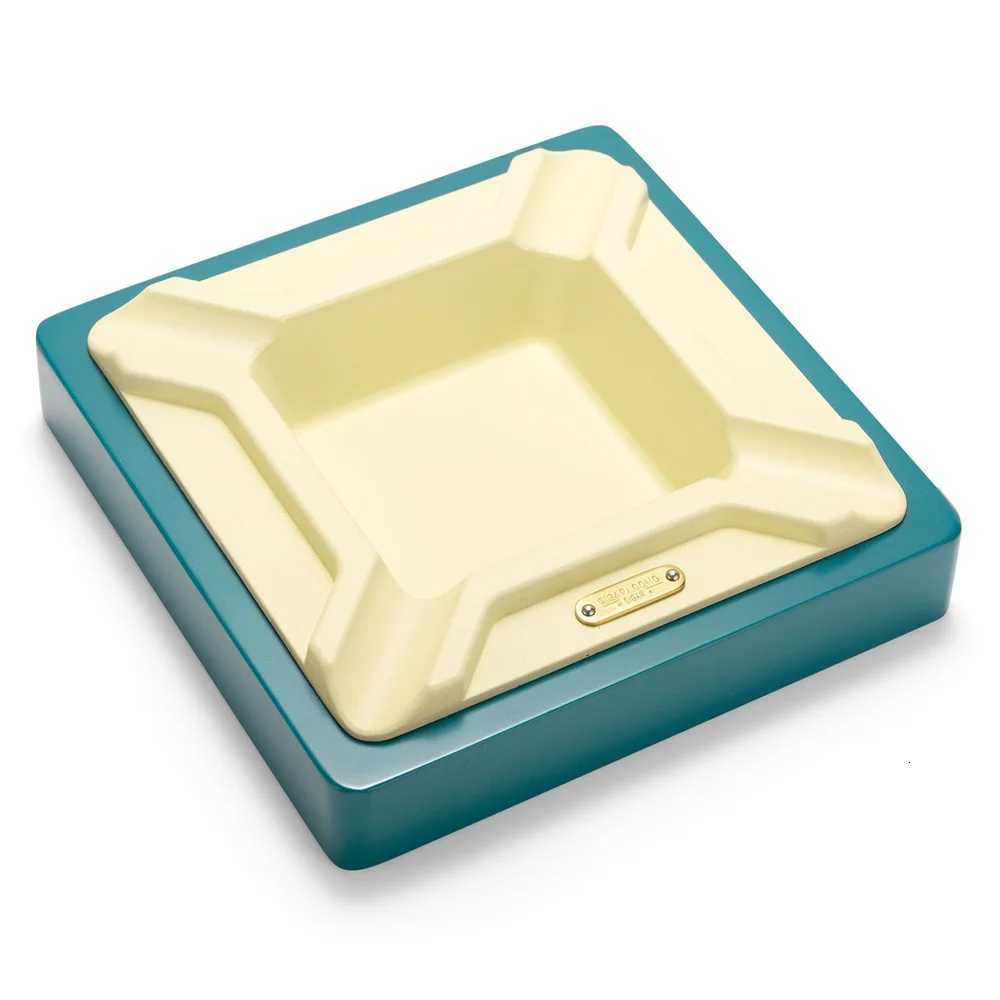 CIGARLOONG Square Cigar Ashtray Four Slots Color Block Design NonSlip Bott Ceramic Large Diameter Cigar Accessories CL071 F250926