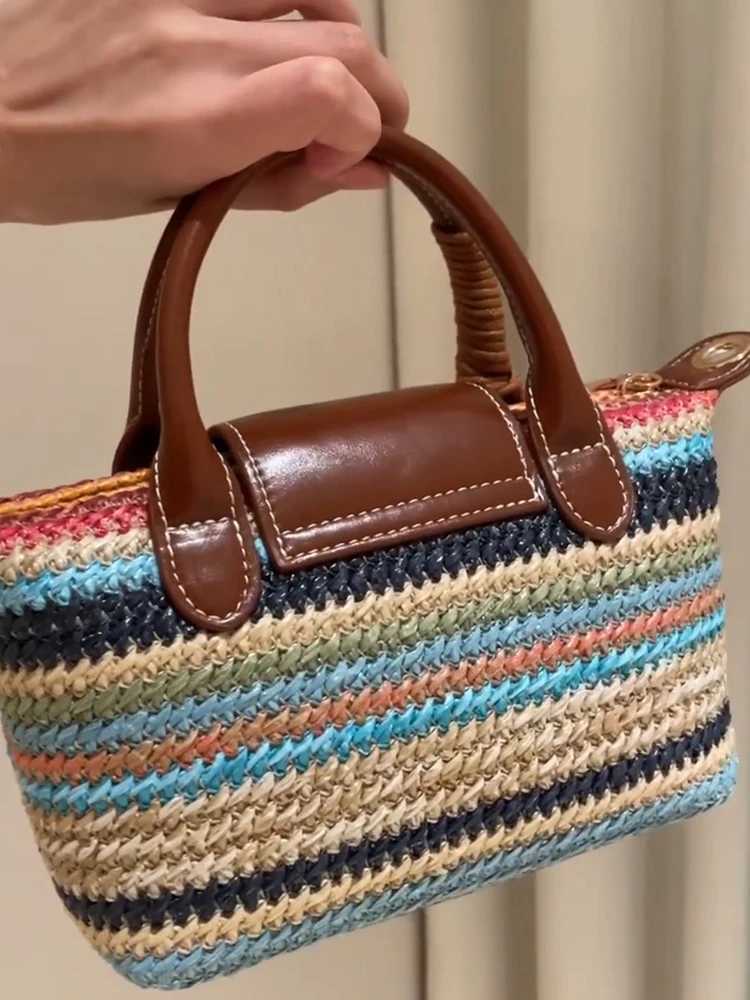 Rainbow Weave Womens Crossbody Bag Luxury mat Handbag Dumpling ape Magnetic Bule Soft Fabric oulder BagW250926