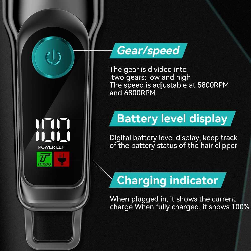 KENSEN S2 Hair Clippers for Men Cordless Beard Trimmer Hair Trimmers Set 6800RPM Shaver Hair Cutting Machine Clippers for Barber R250926