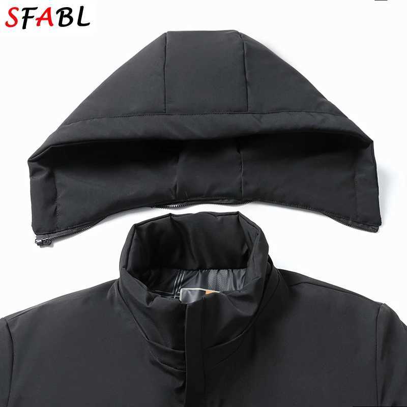 Windproof Warm Parka Men New Hooded Fleece Lining Mens Winter Jacket Coat Winter Jackets for Mens Winter Coats Windbreak Black W250926
