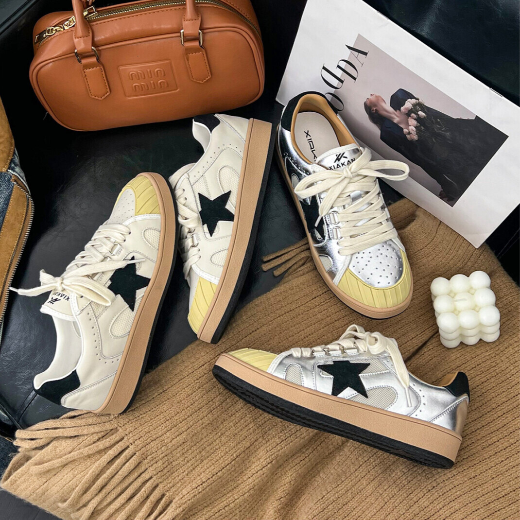 Retro Dirty Women's Sports Shoes New Fashion Trend Flat Shoes Vintage Women's Casual Shoes 2025 design Autumn And Winter New Designer Shoes