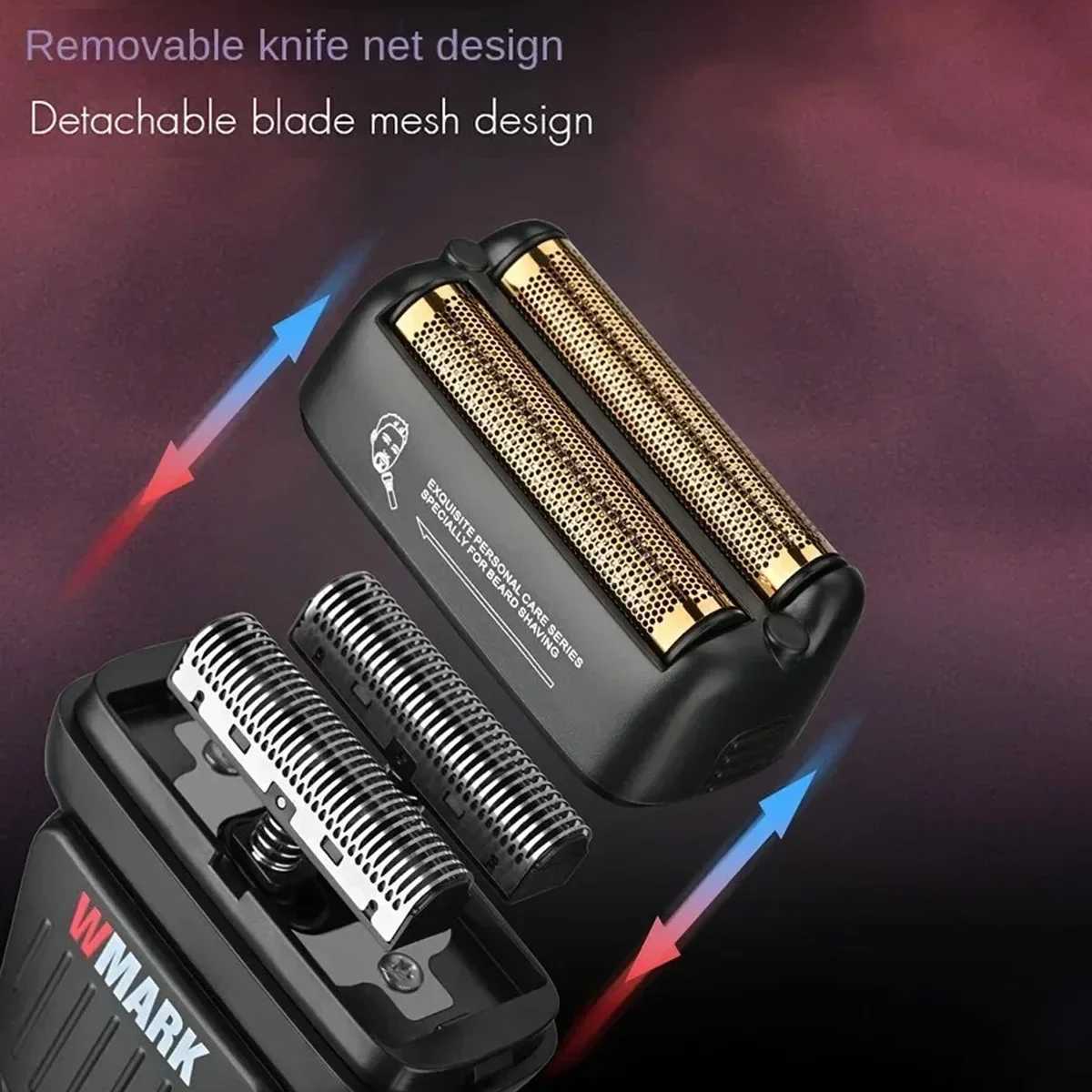 WMARK NG7982 Mens Electric Shaver 9000RPM Twoblade Mesh Razor Professional Hair Clipper Hair Cutting Machine Barbershop Salon R250926