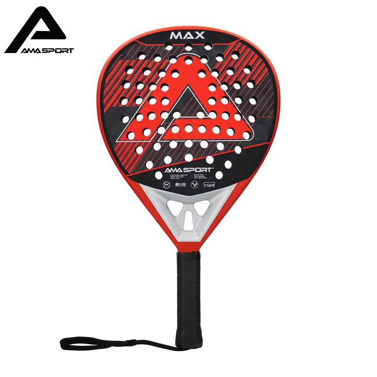 AMASPORT Padel Rackets 3K12K18K Carbon Fiber 3D Surface EVA Core High Balance Professional Paleta De Padel for Outdoor Sport J250926