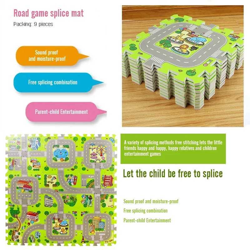 9pcslot Baby Play Mat EVA Kids Foam Puzzles Kids Carpet Playmat Children Rug Soft Floor Toys Road Traffic Soft Floor Home Decor Y250926