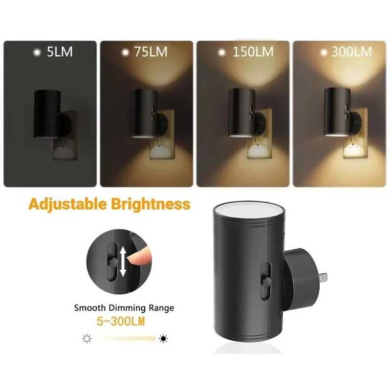 LED Night Lights Plug Into Wall Plug in Night Light with 3 Light Modes Dusk to Dawn Dimmable Night Light for Hallway Bathroom C250925