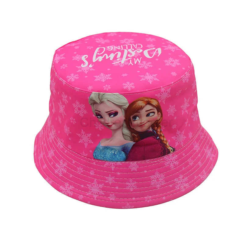 Disney Frozen Elsa Princess Childrens Fisherman Hat Anime Sun Protection Bucket Hat ParentChild Summer Sun Hat Children Gift H250926