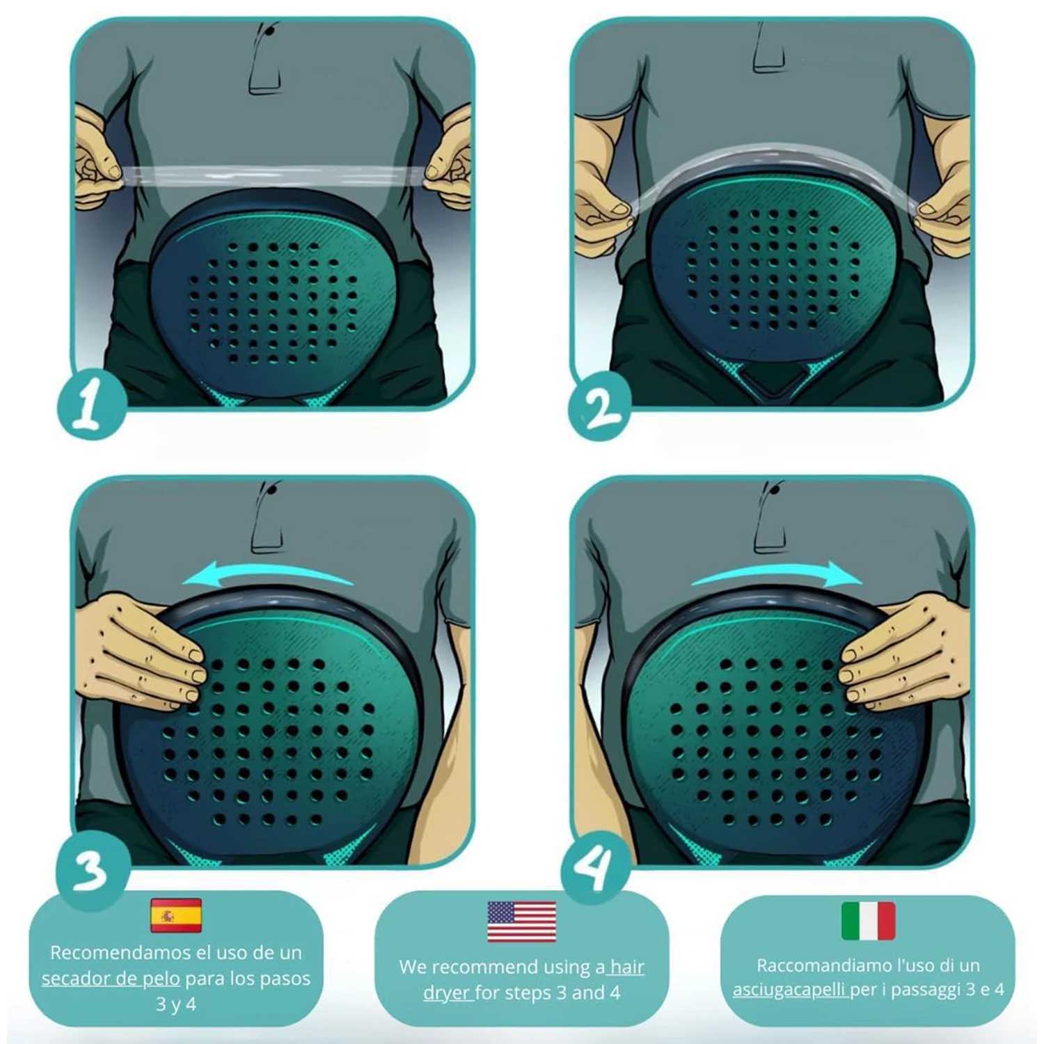 AMA SPORT Padel Racket Protection Tape Pack of 126 Edge Protector Durable Easy to Replace Transparent Padel Protector J250926