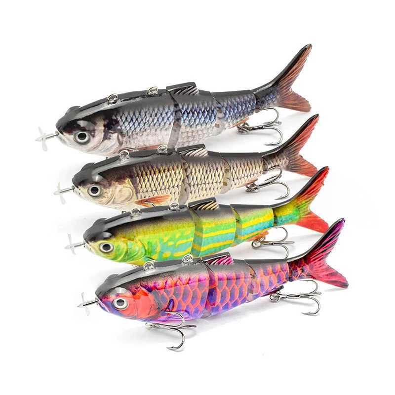 Automatic Swimbait Ectric Robotic Fishing Lure 4Segent Auto Multi Jointed Bait USB Rechargeab Wobbr Pesca Accories W250926