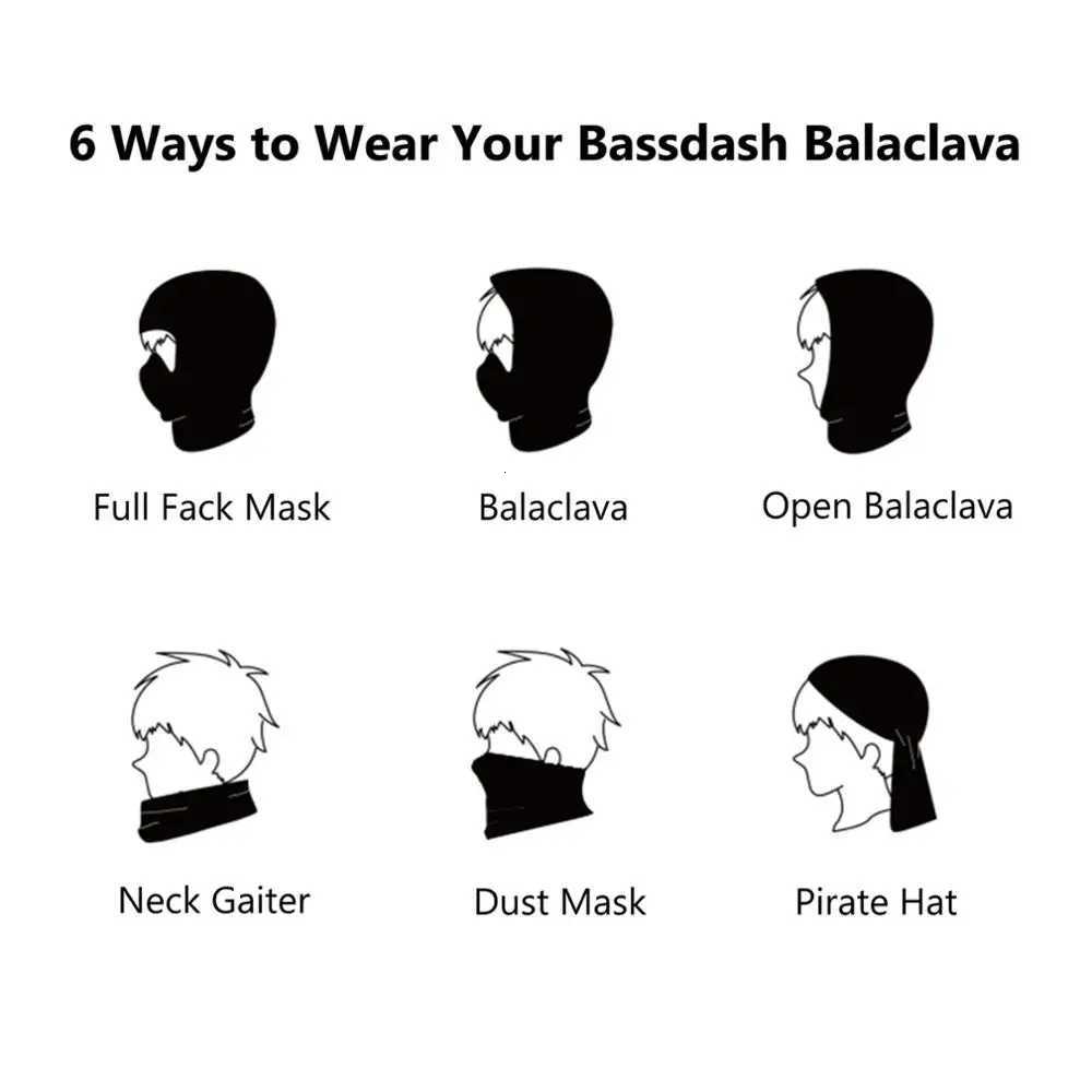 Bassdash Winter Balaclava Ninja Hood Mens Womens Fleece Ski Neck Gaiter for Cold Weather Fishing Hunting Cycling Hiking Z250926