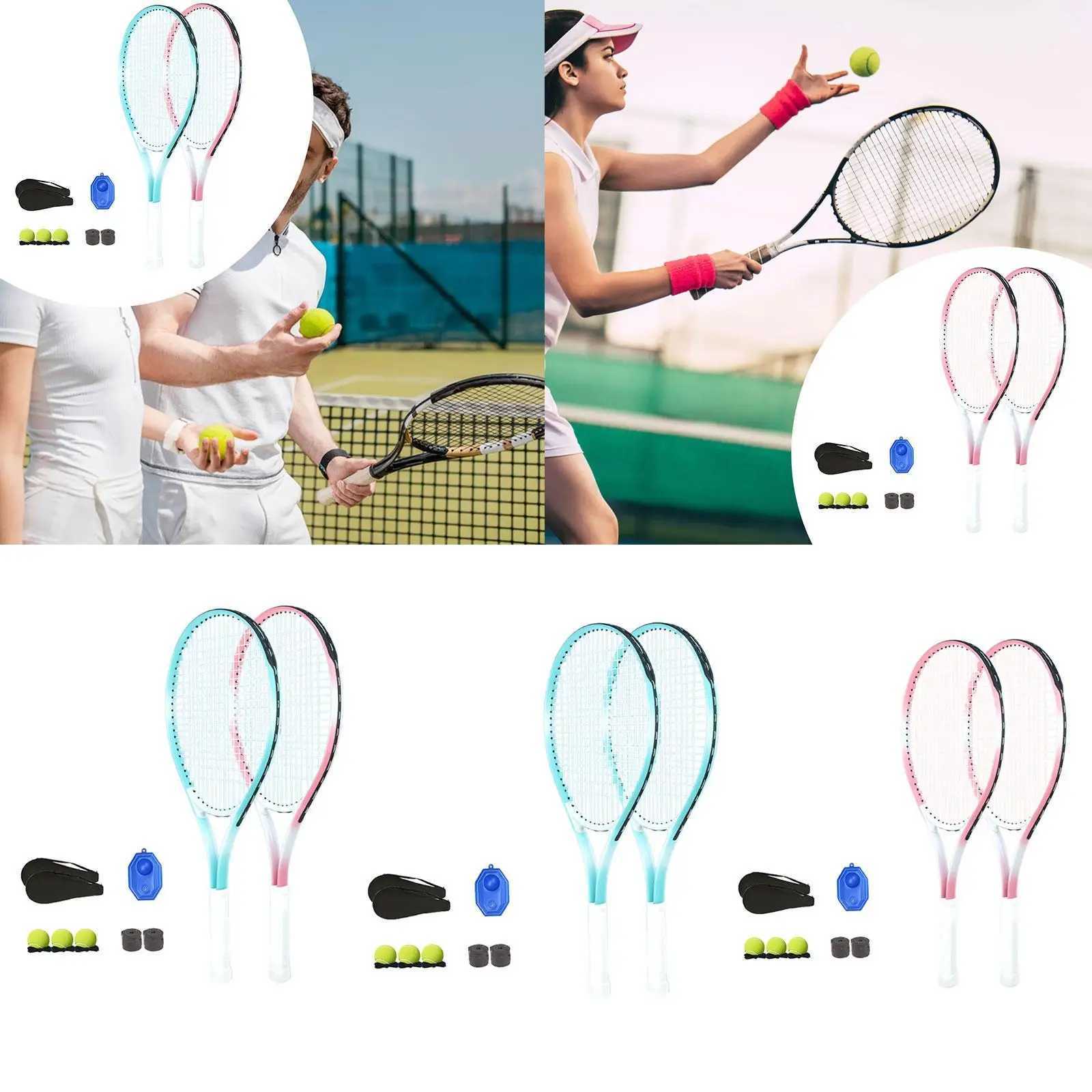 Tennis Racket Set with Rebound Balls Professional Portable Tennis Training Tool Practice Kit for Park Indoor Outdoor Backyard J250926