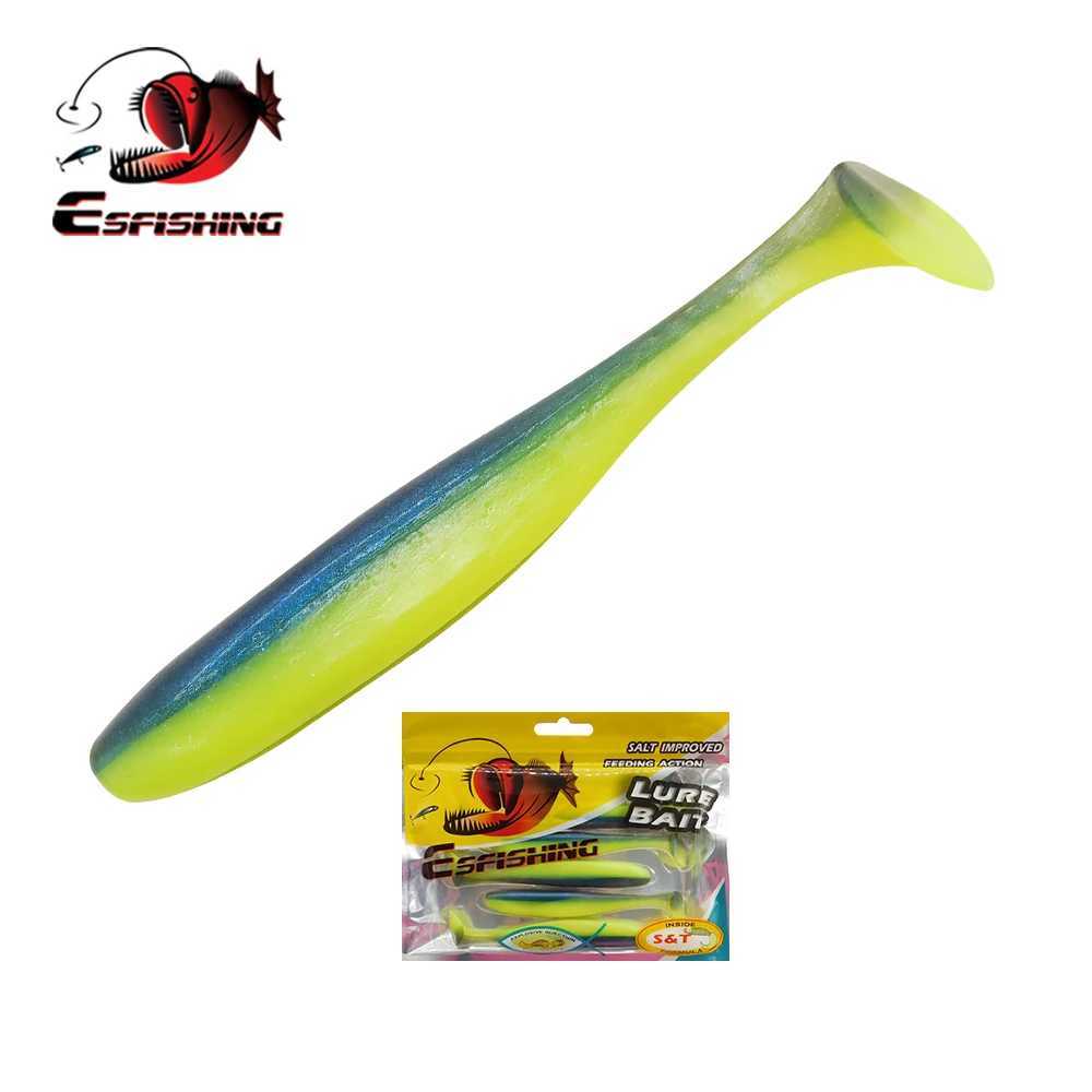 ESFISHING Shad Soft Baits 50 76 100 125 150 180mm ES Easy Shiner Isca Artificial Silicone Pesca W250926