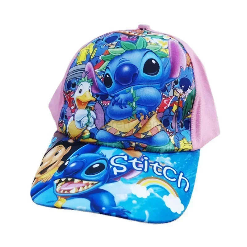Disney Stitch Kids Baseball Caps Spring Cartoon Adjustable Snapback Caps Boys Girls Outdoor Travel Sun Hats H250926