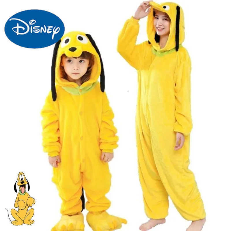 Disney Pluto Cosplay Costume Onesie Kigurumi Kids Adult Zipper Cartoon Dog Pajamas Christmas Halloween Gift Soft Homewear Pyjama H250926