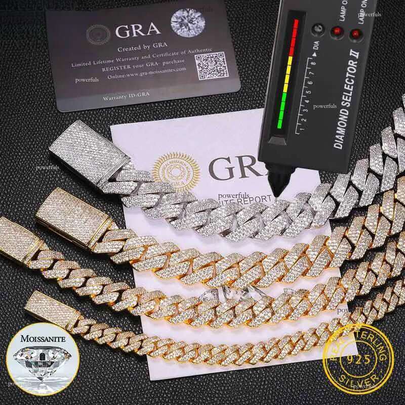 High Quality Cuban Chain Man Moissanite Necklace S Sier For Men Hip Hop Jewelry