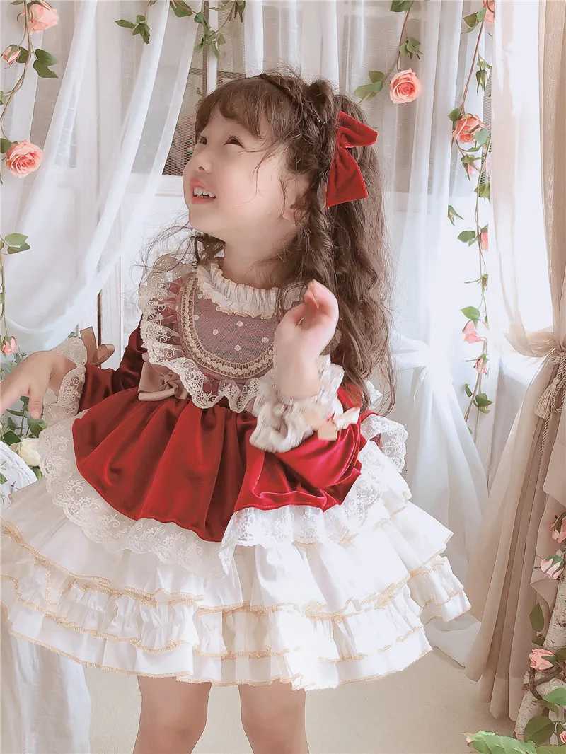 2025 New Lolita Preschool Girls Baby Princess Lace Tutu Dress Girl Baby Wedding Childrens Party Dress Baby First Year Wash Dress Z250926
