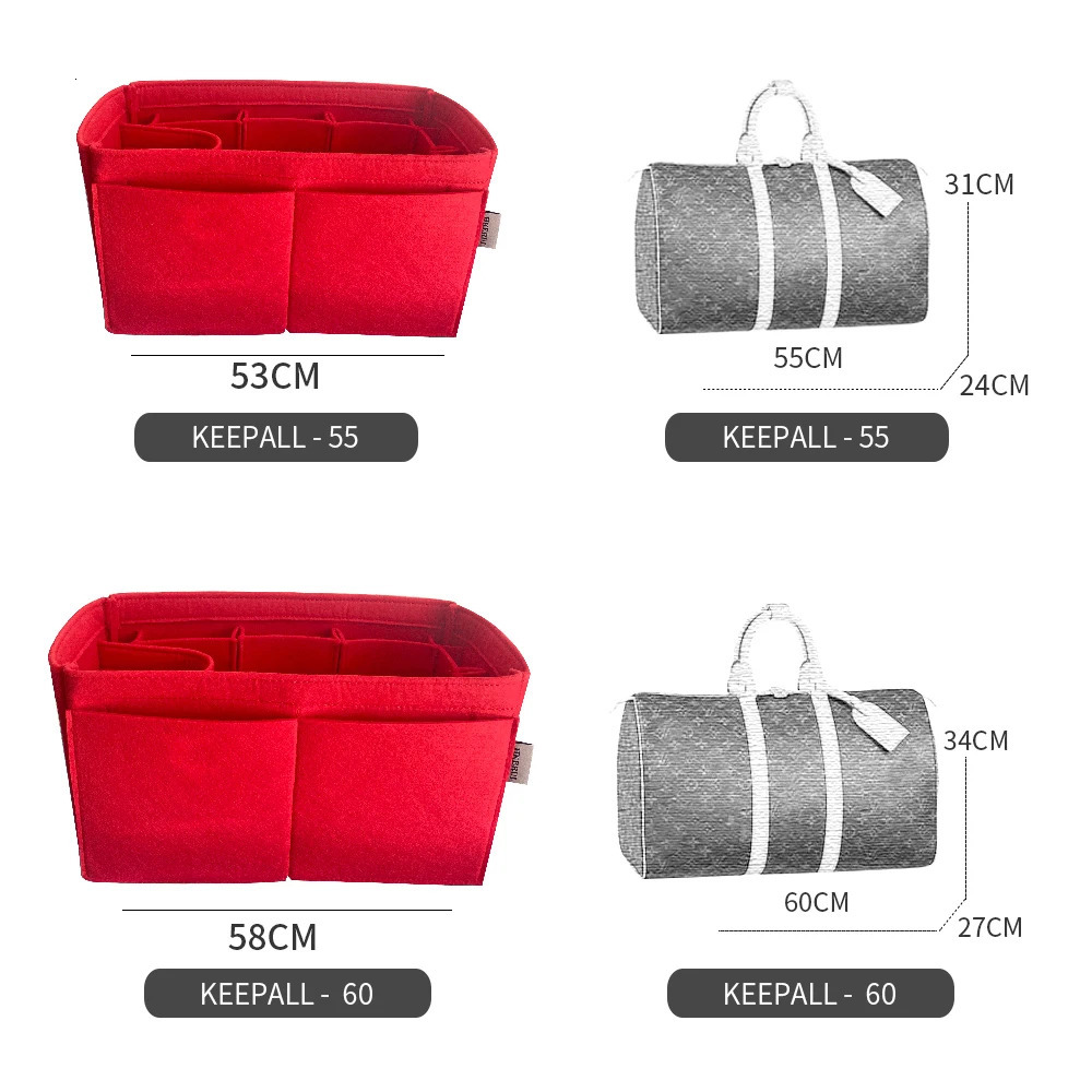 For Keepall 45 50 55 60 Purse Organizer Insert Felt Makeup Linner Bag Handbag Tote ShaperTravel Bag Organization Han 250922