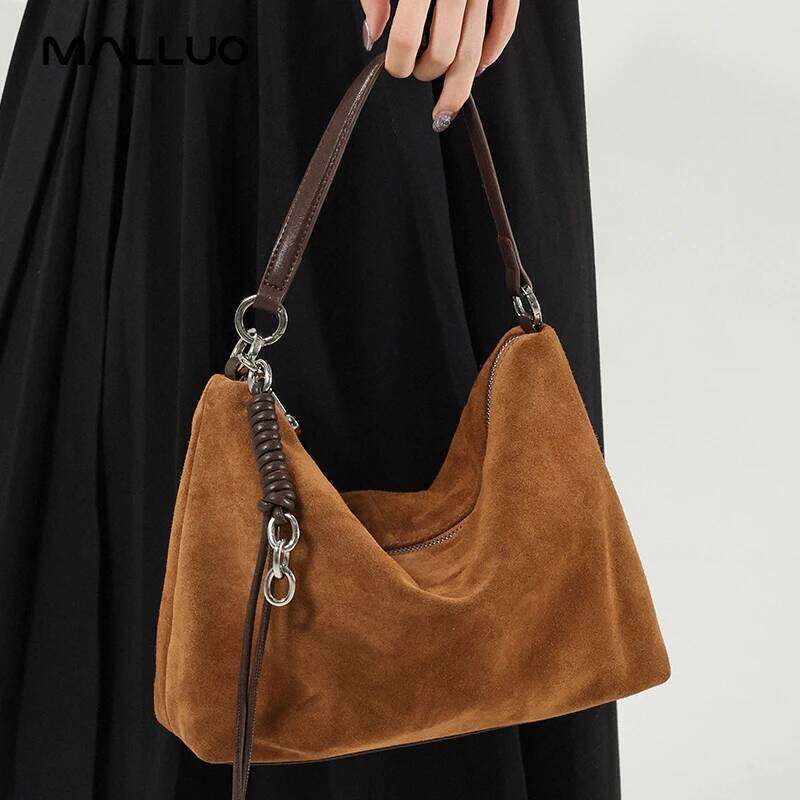 Female Retro Casual Cow Leather Handbags Women Soft Frosted Cowhide Shoulder Bag Ladies Fashion Trend Designer Bags Lady Suotong2509