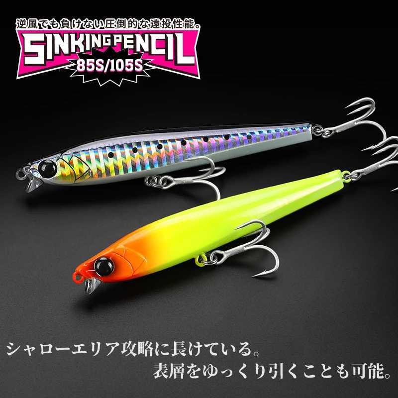 TSURINOYA Sinking Fishing Lure 85S 105S Short Lip Pencil AIRAZOR 85mm 20g 105mm 30g Max 90m Long Casting Saltwater Hard Baits W250926