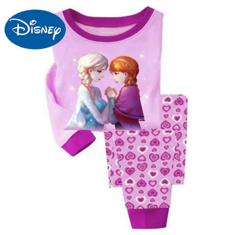 Disney Childrens Pajama Set Boys and Girls Full Print Cotton Mermaid Cartoon Pajama 2ps Comfortable Long Sleeve Home suit H250926