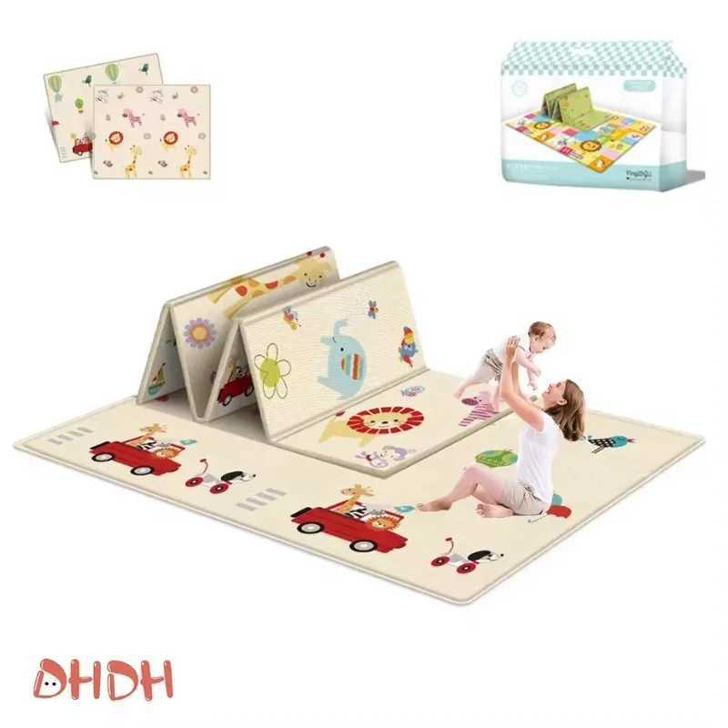 Baby Folding Mat Large Tummy Time Folding Baby Crawling Mat Outdoor or Indoor Use Portable Cute Double Sides Crawling Mats C250926