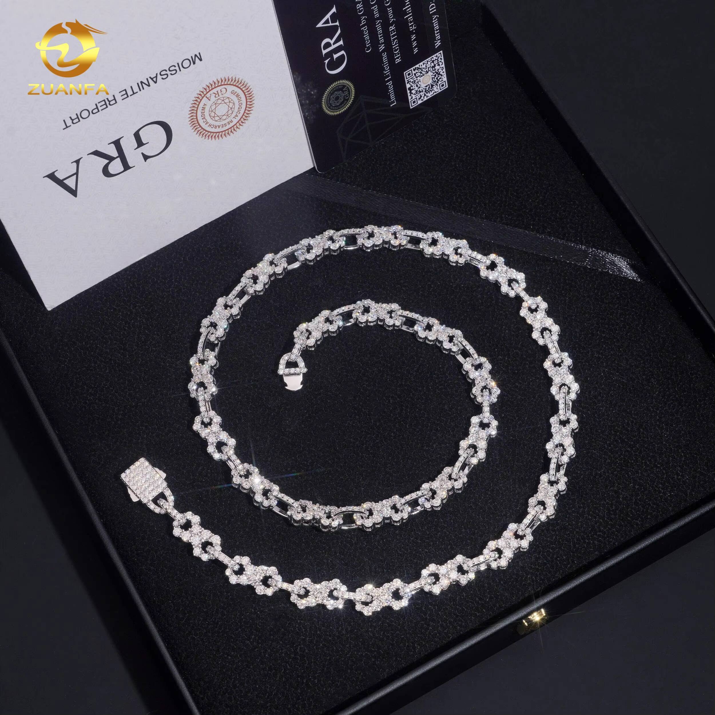 85mm Width Iced Out Infinity Chain Custom Diamond Bracelet Hip Hop Men Jewelry VVS Moissanite 925 Silver Link Chain Necklace - view 6