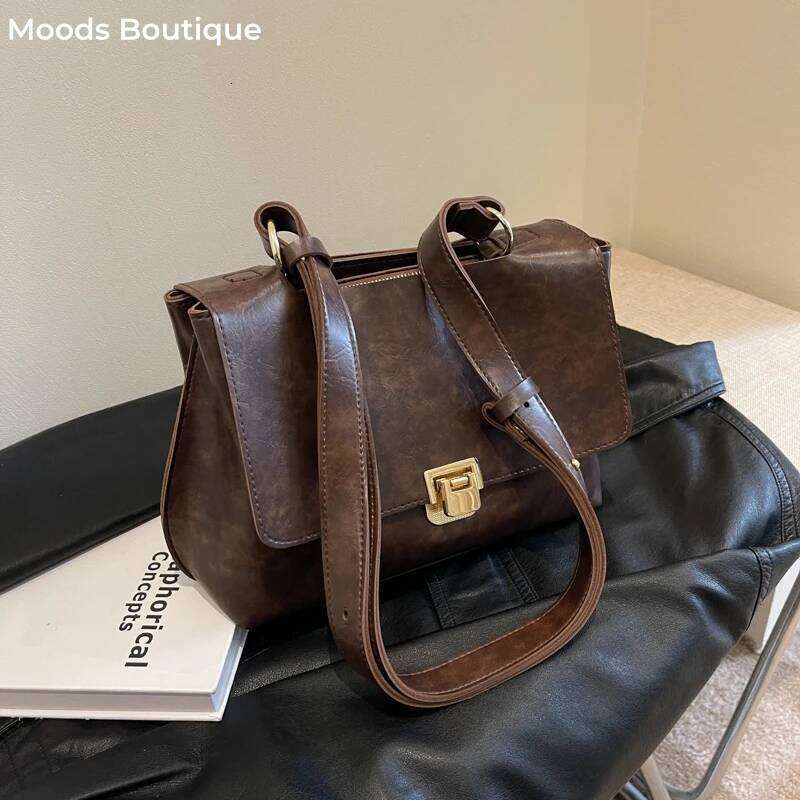 Retro Cross Body For Women Soft PU Leather Flap Shoulder Tote Bag Latest Fashion Designer Messenger Bags