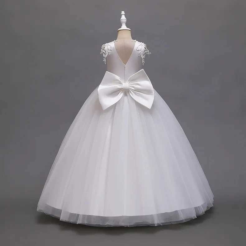Teen Girls 614 Years Long Dress Bridesmaid Kids Dresses Children Princess Party Wedding Prom Gown Formal Occasion Bow Dresses Z250926