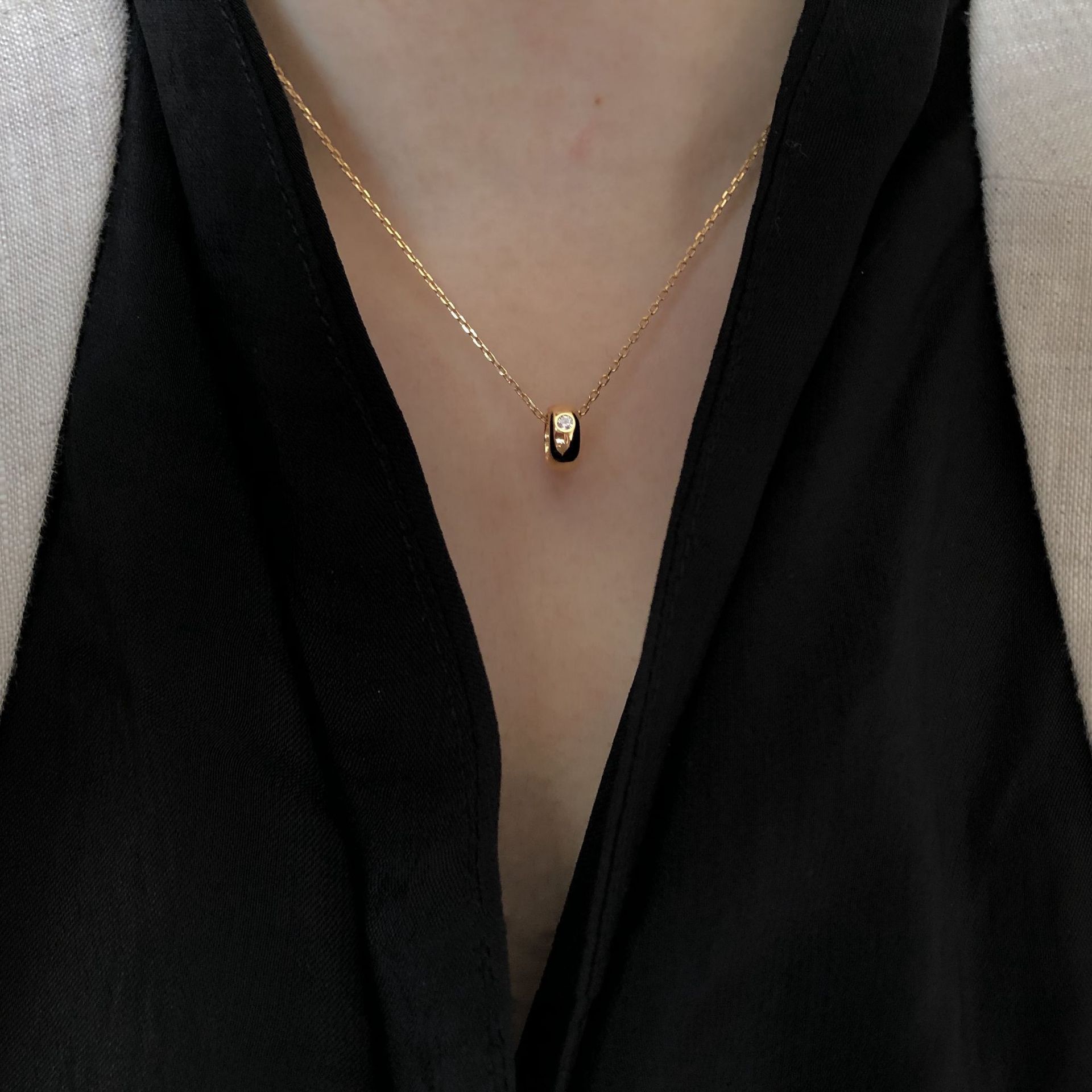 Jewellery High Quality 925 Silver Diamond Transfer Necklace Ring Set Mini Collarbone Chain for Versatile Wear Gift for All Occasions Textured Elegant 