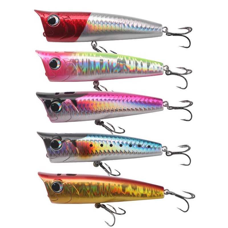 1pc Topwater Popper Spinning 1520g Sea Popper Lure Artificial Saltwater Topwater Bait for Bass Pike Hard Baits W250926