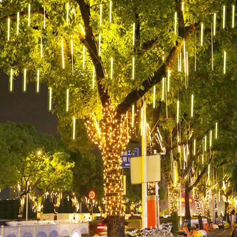 2432 Tubes Meteor Shower Led String Lights Street Garlands Christmas Tree Decorations for Outdoor New Year Fairy Garden Lights W250925 - view 4