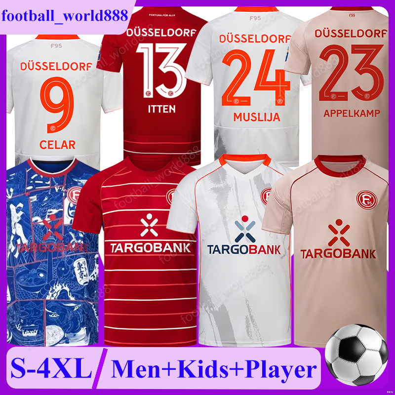 4XL Fortuna Dusseldorf 25 26 Soccer Jerseys ITTEN MUSLIJA APPELKAMP Football Shirts CELAR HETTWER RASMUSSEN football kits RAIMUND HEYER LOTKA Men Kids Kit Socks Set