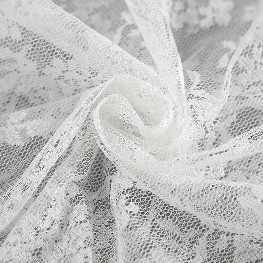 Sexy White Polyester Lace Sheer A-line 2025 Spring Summer Fashion New Long Skirt