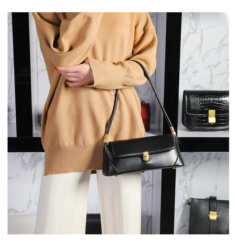 2025 autumn and bag winter new armpit bag retro niche design light luxury French style handbag leather design women's elegant shoulder bag design