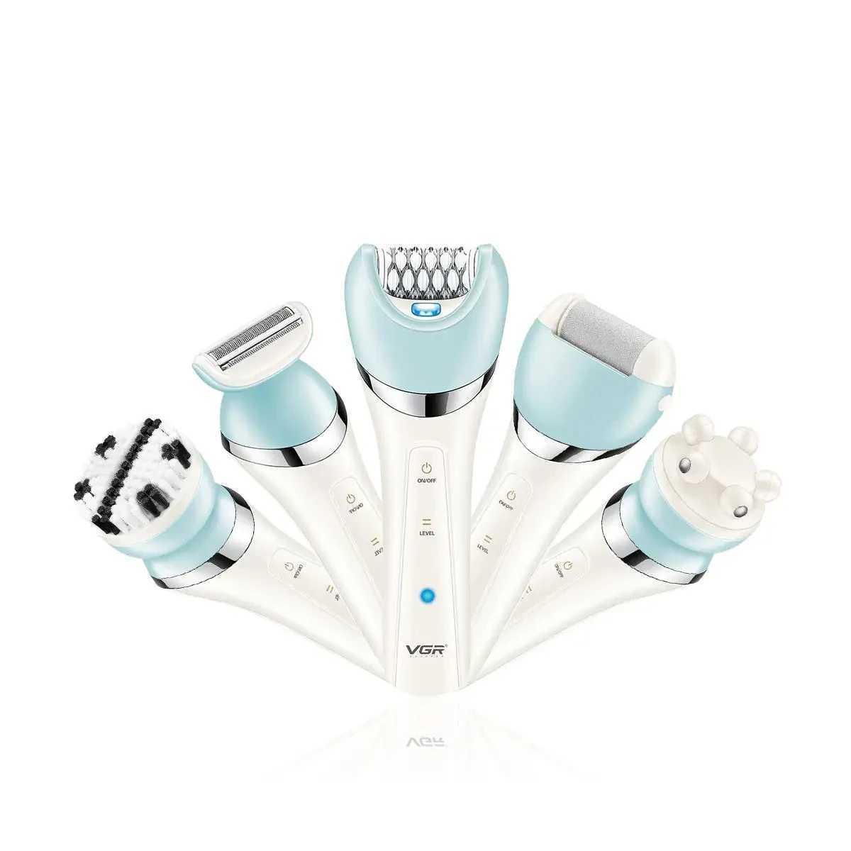 IPX4 Waterproof Five in One Beauty Set Electric Womens Hair Removal Knife Floater Rechargeable Foot Scar Removal Set V703 R250926
