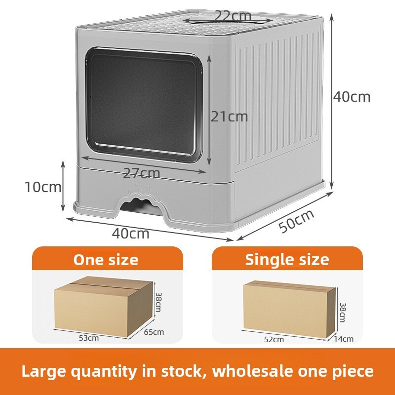 Fully Enclosed Extra Large Drawer Type Top Entry Anti-Odor Anti-Splash Litter Box Cat Toilet for Cats