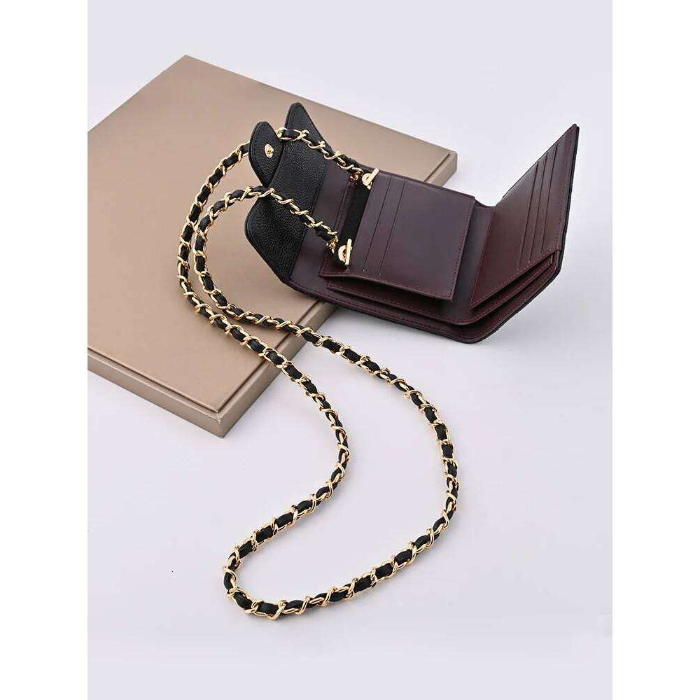 Hot Selling Ort Tee-Tab Wallet Leather Crossbody Bag With Chain Bla Caviar Pattern Faion Accory By San Geng Tu Designer Bags