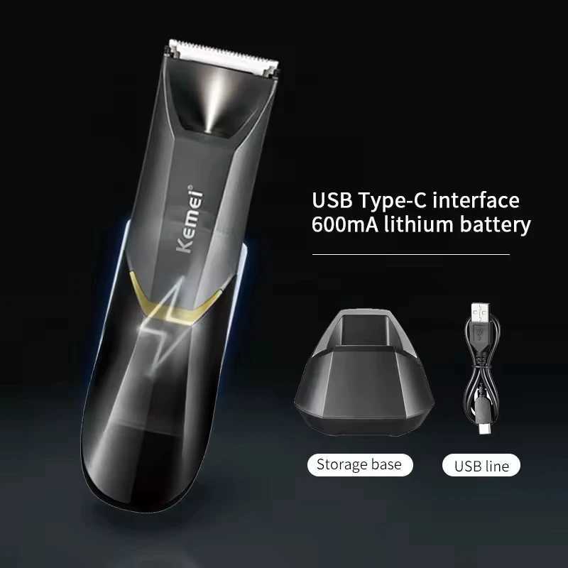 Kemei KM3208 Electric Hair Trimmer Waterproof Body Ceramic Cutter Shaver Trimmer For Sensitive Areas Safe And Painless Pruning R250926
