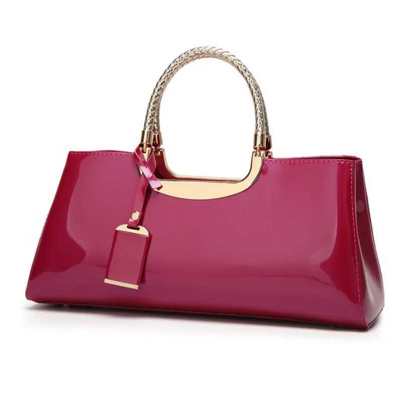 Luxury Designer Handbags Women 2024 Highend Evening Party Clutch Bag Ladies Bright Patent Leather Top Handle Underarm Bags Z250926