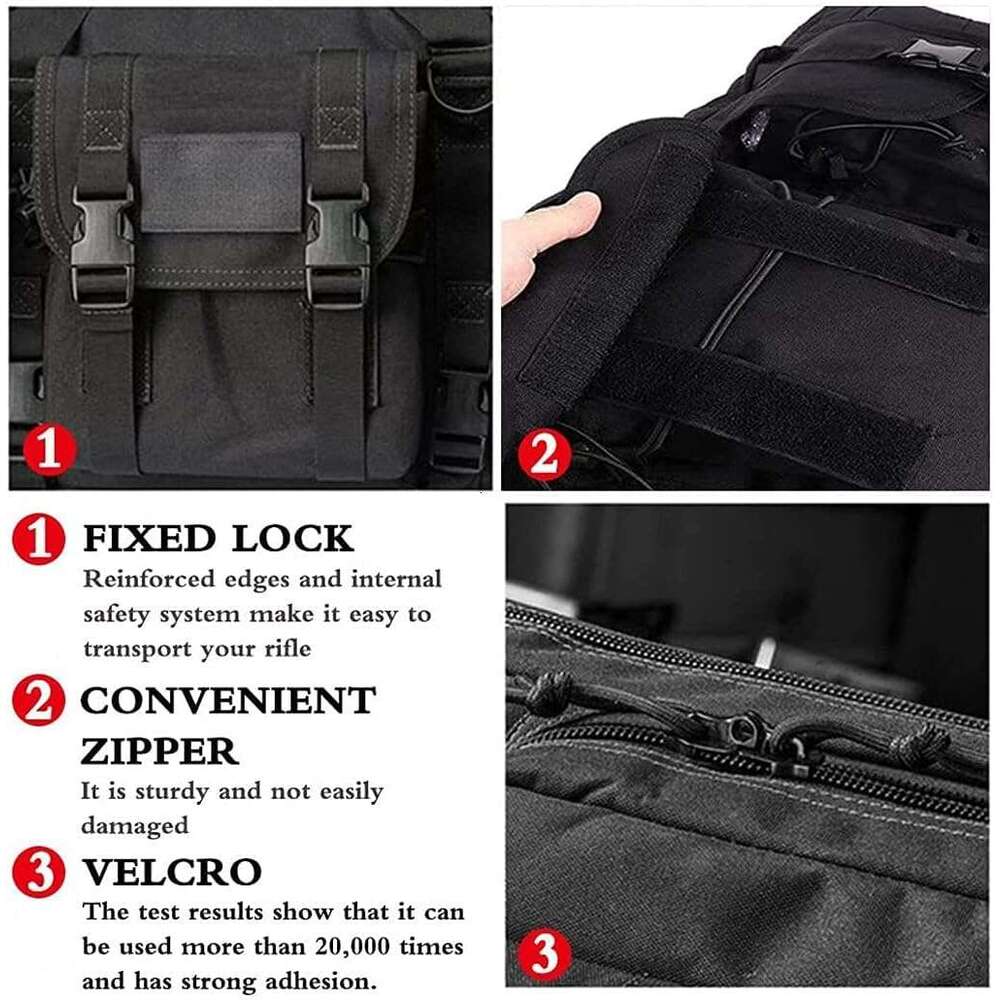 140CM/55Inch Double - Rifle Case Backpack Soft Padded Tactical Carbine Pistol Airsoft Sniper Shotgun Long Gun Bag Lockable for Storage Transportation