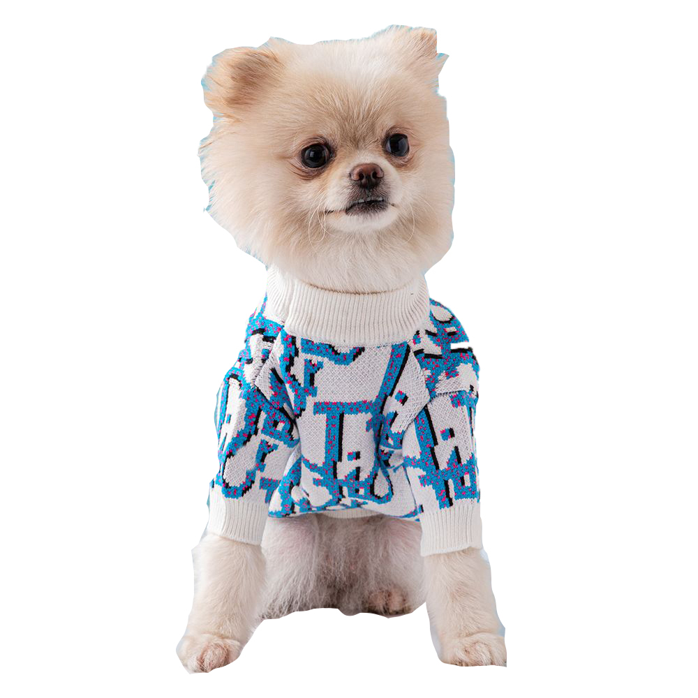 Luxury Dog Clothes Designer Dog Sweater Small Dogs Pullover Sweater Cold Weather Cable Knitwear Turtleneck Thick Warm Coats for Chihuahua Bulldog Dach