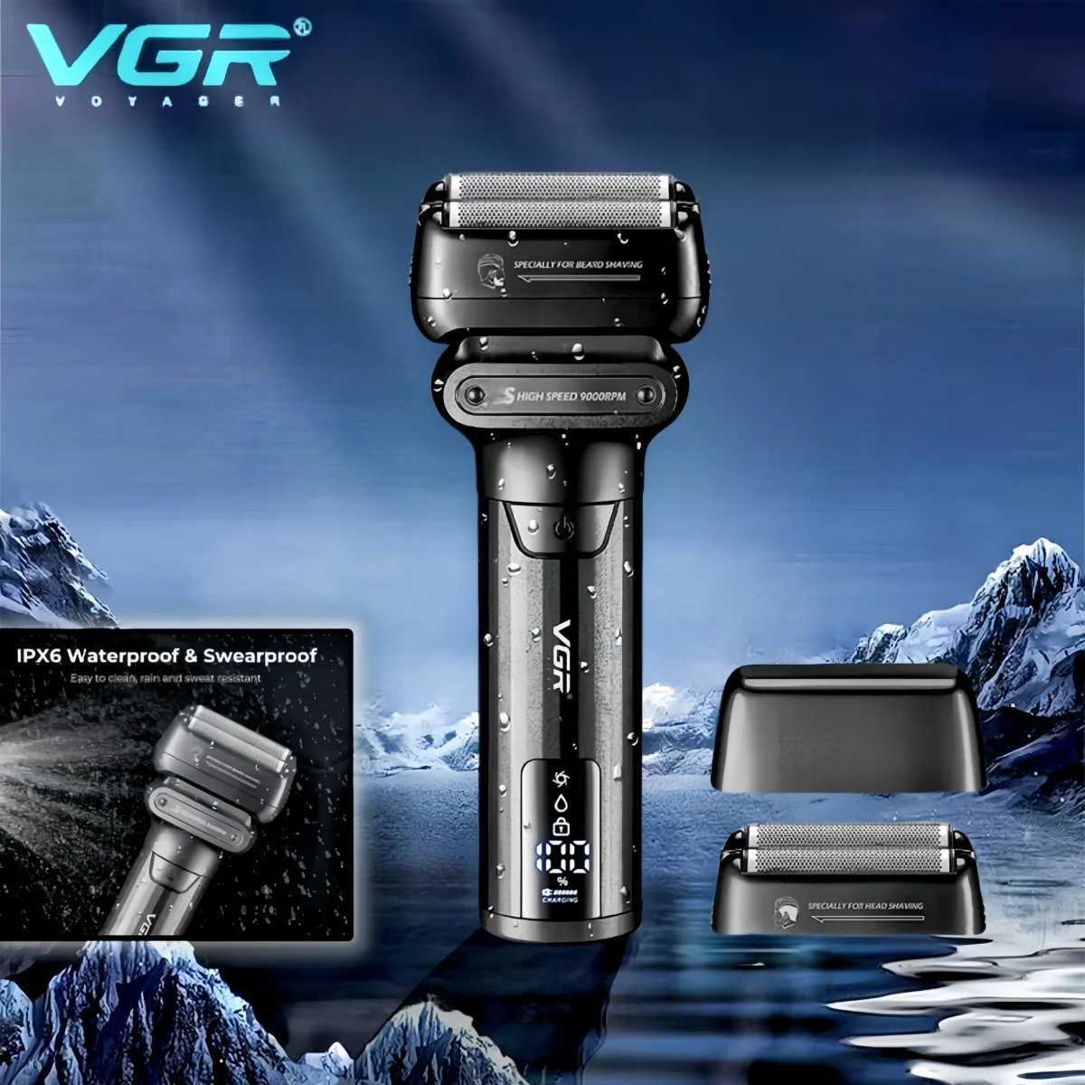 Face Shaver Professional 0MM Foil Shaver 9000 RPM Shaving Beard Machine Electric Reciprocating Shaving Machine for Men V368 R250926