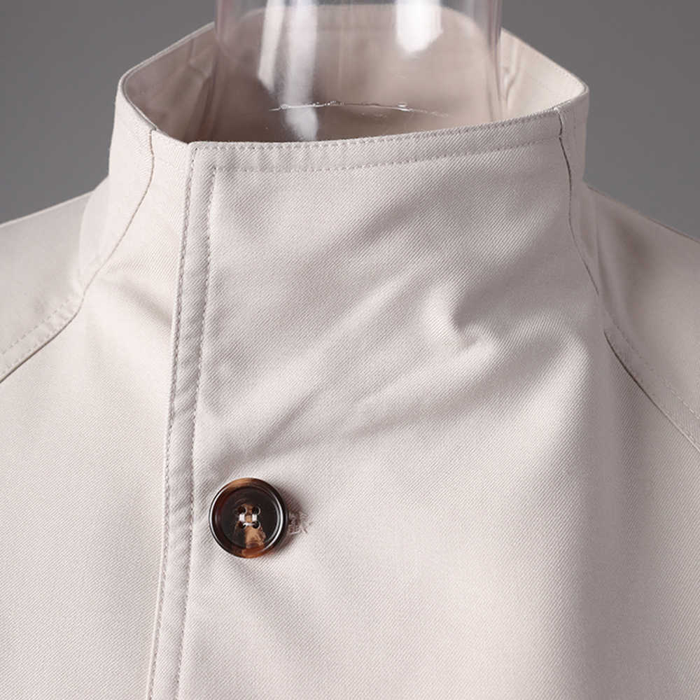 Hepburn Sle Elegant HighEnd Stand Collar Trench Coat for Women Autumn New LaceUp WaistCinng Versatile Oversized Jacket Short Coat W250926