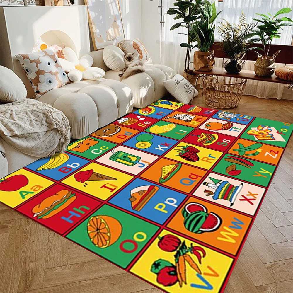 Fun Animal Fruit Number Pattern NonSlip Play Mat Educational Rug for Kids Bedroom Nursery Living Room Learning Zone Floor Carpet Y250926