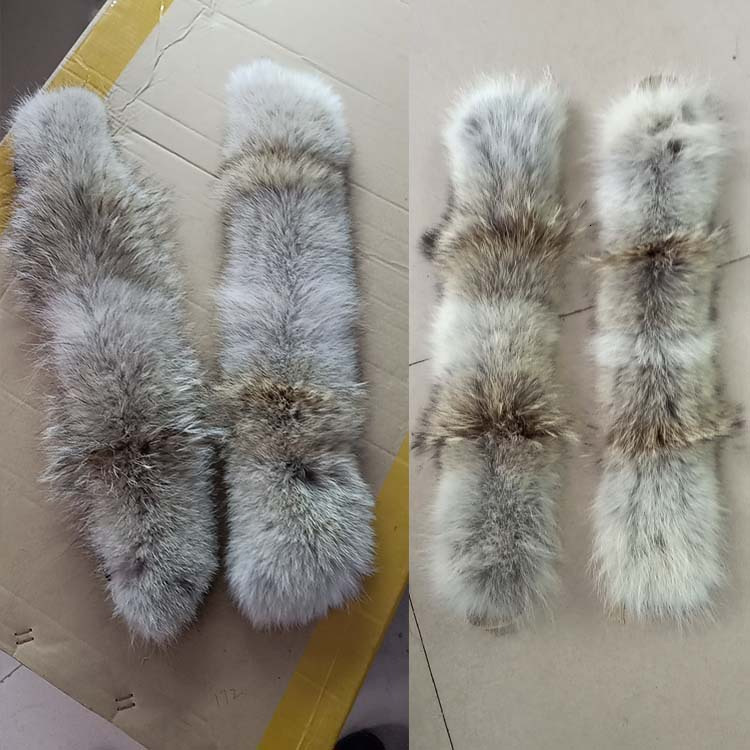 Customized Fox Canadian Grey Imitation Coyote Hair Strips Western America Coyote fur collar