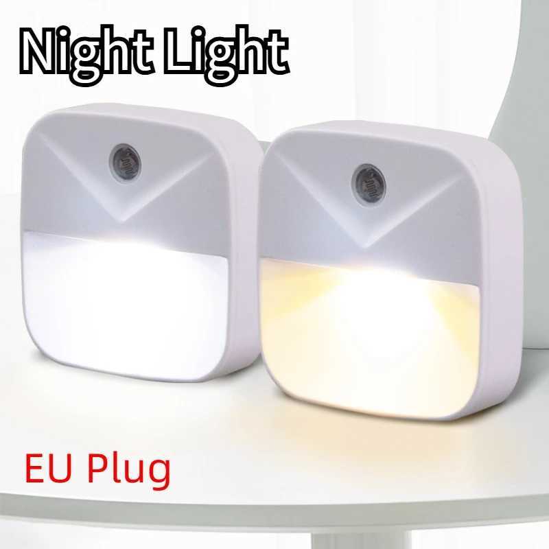 LED Night Light With Motion Sensor Light EU Plug Socket Lamps Children Night Lights Wireless Wall Bedside Bedroom Night Lamp C250925